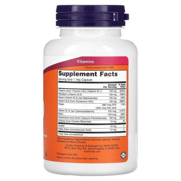 Now Foods Vitamin B-100 Complex 100 Capsules
