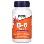 Now Foods Vitamin B6, 100 mg, 100 Vegetable Capsules