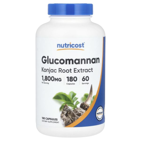 Nutricost Glucomannan 1,800mg konjac, Root 180 Capsules
