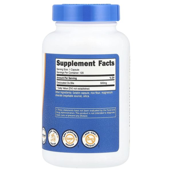 Nutricost Ox Bile, Ox Bile, 500 mg Digestive Support, Innovative Nutrition 120 Caplets
