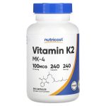 Nutricost Vitamin K-2 MK-4, Menatetrenone MK-4 100 mcg, 240 capsules
