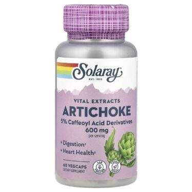 Solaray, Artichoke, 600 mg, 60 Vegcaps (300 mg per capsule)