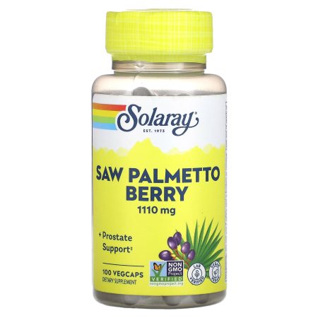 Solaray, Saw Palmetto Berry, 100 VegCaps (555 mg per capsule)