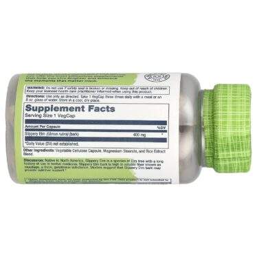 Solaray Slippery Elm, 400 mg, 100 Easy-to-Swallow Capsules