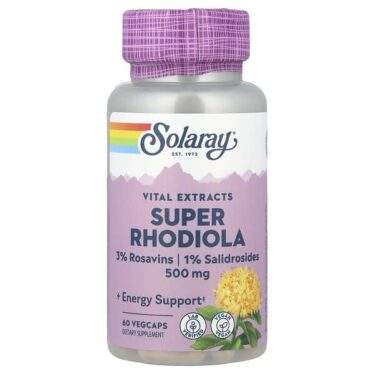 Solaray Super Rhodiola Root Extract, 500 mg, 60 VegCaps.