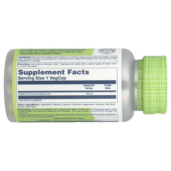 Solaray Töngkat Ali, 400 mg, 60 VegCaps