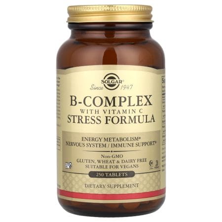 Solgar B-Complex Vitamin B with Vitamin C Stress Relief Formula, 250 Tablets