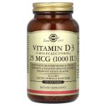 Solgar Vitamin D3 (Cholecalciferol), 25 mcg (1,000 IU), 250 Softgels