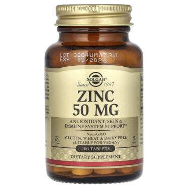 Solgar Zinc 50 mg strengthens immunity 100 tablets