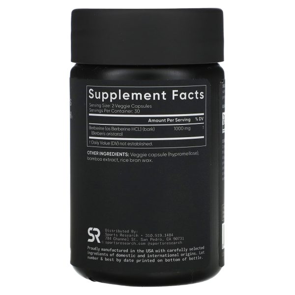 Sports Research Berberine 1000 mg, 60 capsules