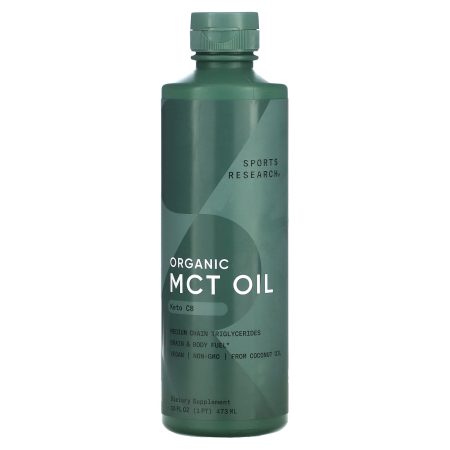 Sports Research Organic MCT Oil with C8 Acid 473 ml