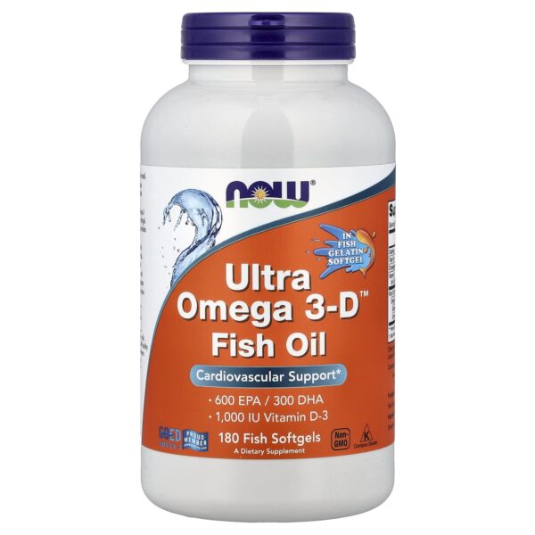 NOW Foods, Ultra Omega-3D 600 EPA/300 DHA, 180 capsules