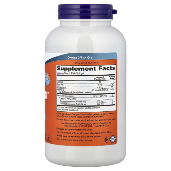 NOW Foods, Ultra Omega-3D 600 EPA/300 DHA, 180 capsules