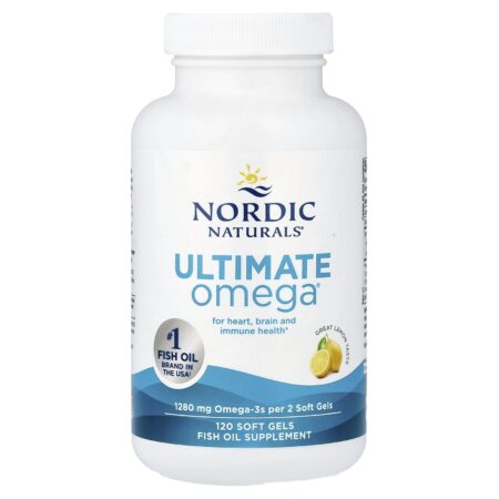 Nordic Naturals Ultimate Omega, Lemon, 1280 mg, 120 Softgels