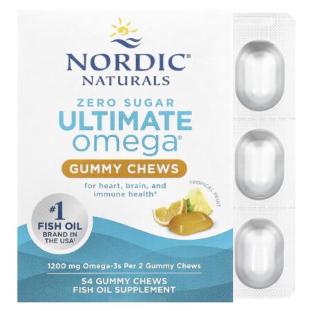 Nordic Naturals Ultimate Omega Gummy Chews, 1200mg Tropical Fruit - 54 gummies