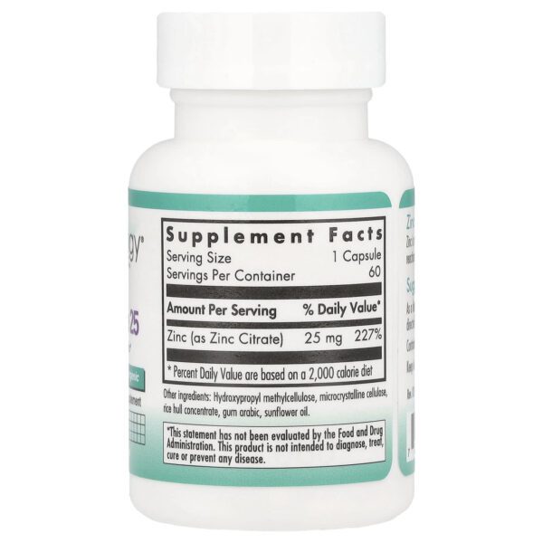 NutriCology Zinc Citrate 25, 60 Vegetarian Capsules