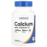 Nutricost, Calcium with vitamin D, 60 tablets