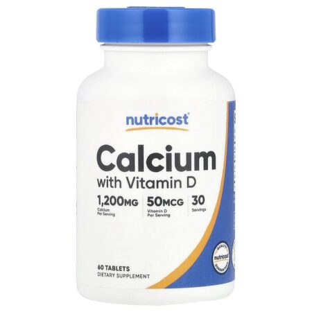 Nutricost, Calcium with vitamin D, 60 tablets