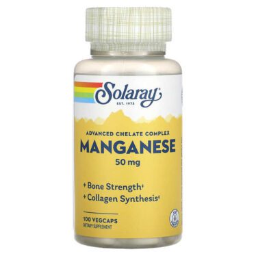 Solaray, Manganese, Advanced Chelated Complex, 50 mg, 100 Vegetable Capsules