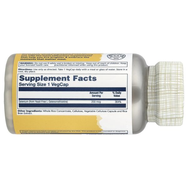 Solaray, Selenium, 200 µg, 90 VegCaps