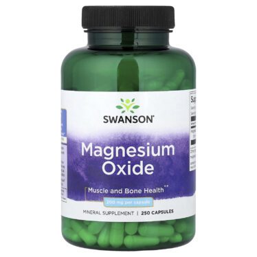 Swanson Magnesium Oxide, 250 capsules (200 mg per capsule)