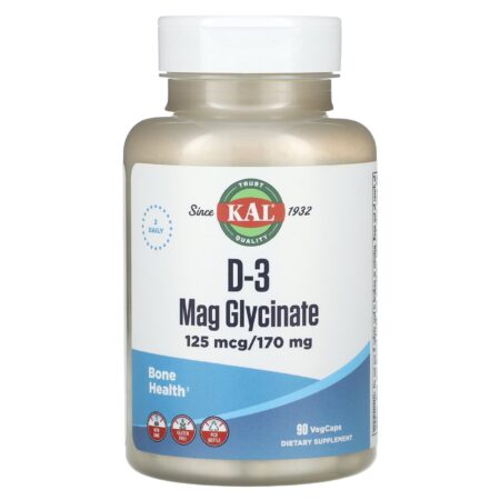 Kal D-3 Mag glycinate, 125 Mcg/170 mg, 90 capsules végétariennes