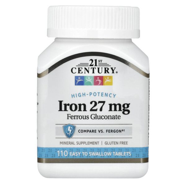 21st Century High Performance Iron 27 mg, 110 easy-to-swallow tablets