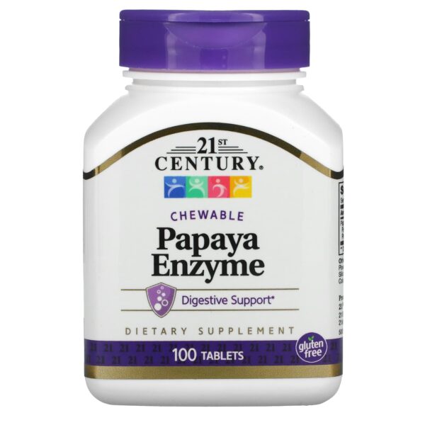 21st Century Papaya Enzyme, 100 Chewable Tablets