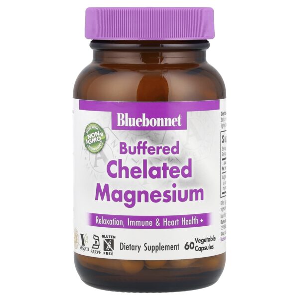 Bluebonnet Buffered Chelated Magnesium, 60 Vegetable Capsules