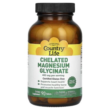 Country Life Magnesium Glycinate 400 mg Chelate - 90 Capsules