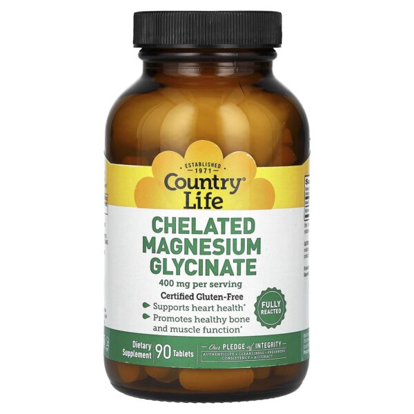 Country Life Magnesium Glycinate 400 mg Chelate - 90 Capsules