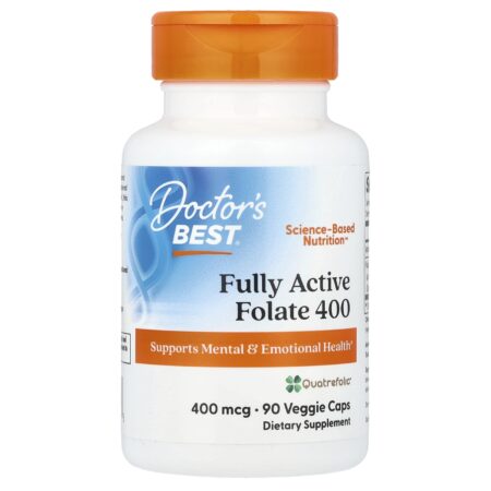 Doctor's BEST Fully Active Folate 400 with Quatrefolic, 400 mcg, 90 vegetarian capsules