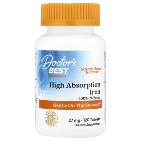 Doctor's BEST High Absorption Iron with Ferrochel, 27 mg, 120 tablets