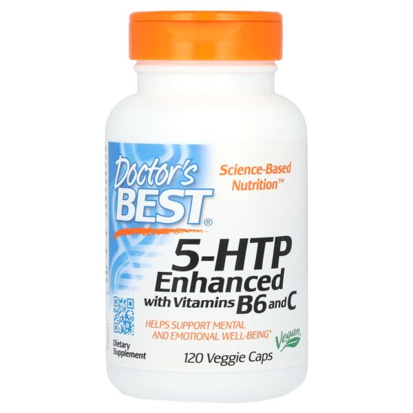 Doctor's Best 5-HTP, Enriched with vitamins B6 and C, 120 vegetarian capsules
