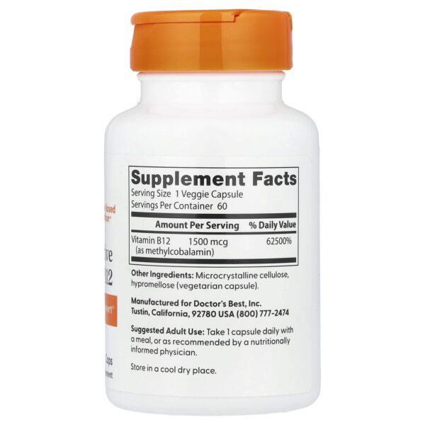 Doctor's Best, Fully Active B12, 1500 µg, 60 Vegetarian Capsules