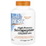 Doctor's Best, High-Efficiency Serrapeptase, 120,000 SPU, 270 Vegetable Capsules