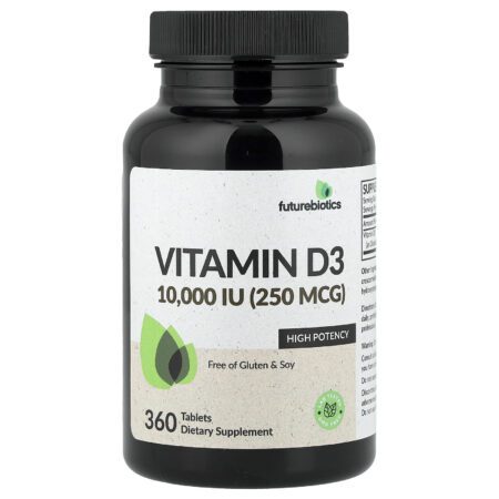 FutureBiotics Vitamin D3, 250 µg (10,000 IU), 360 tablets