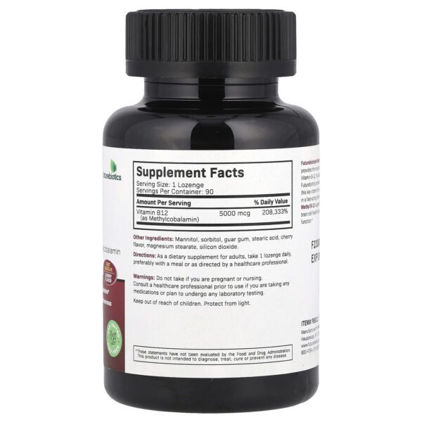 FutureBiotics Vitamine B12 Méthyl B-12, Cerise, 5000 mcg, 90 pastilles