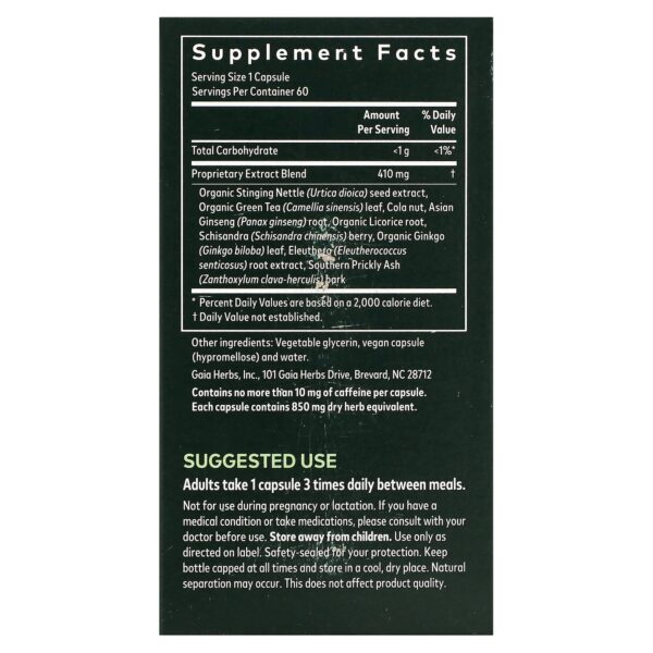 Gaia Herbs Energy Vitality 60 Capsules