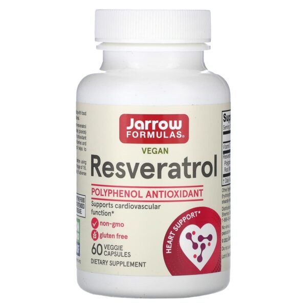 Jarrow Formulas Resveratrol, 100 mg, 60 vegetarian capsules