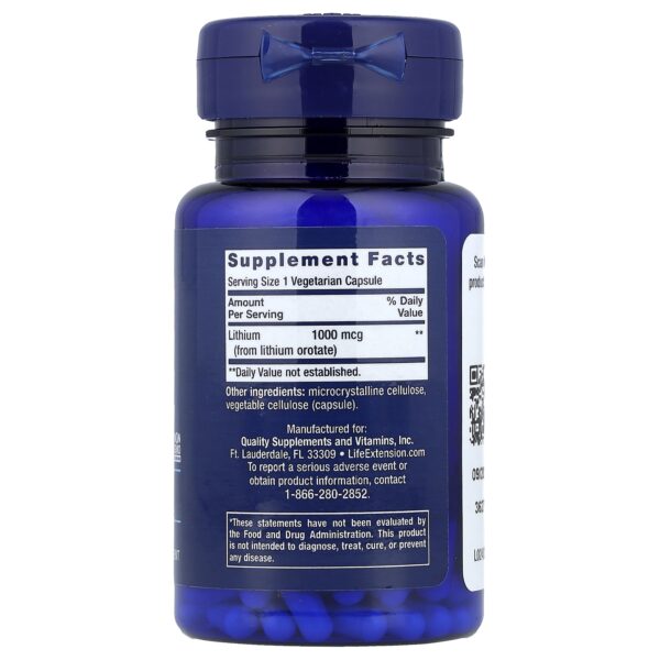 Life Extension Lithium, 1,000 mcg - 100 vegetarian capsules