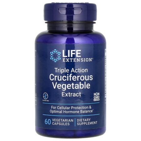Life Extension Triple Action Cruciferous Vegetable Extract, 60 Vegetarian Capsules