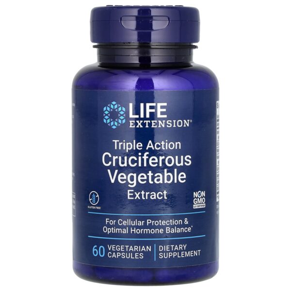 Life Extension Triple Action Cruciferous Vegetable Extract, 60 Vegetarian Capsules