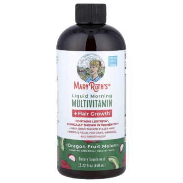 MaryRuth's Morning Liquid Multivitamins + Hair Growth, Dragon Fruit and Melon, 450 ml