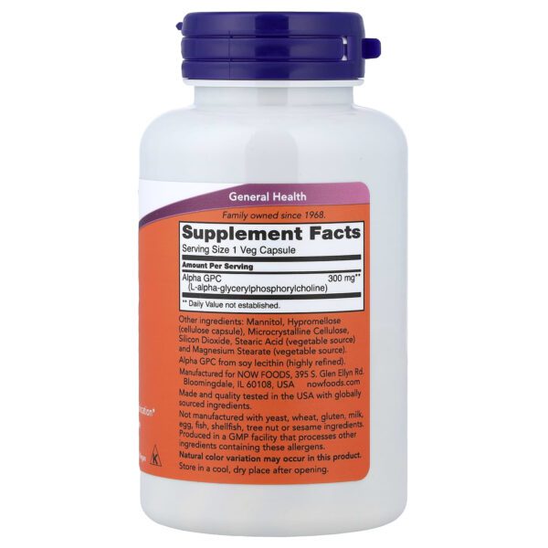 NOW Foods, Alpha GPC, 300 mg, 60 vegetable capsules