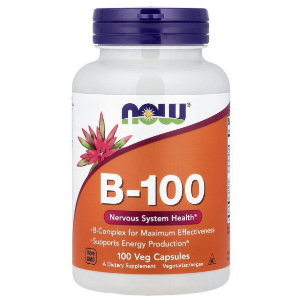 Now Foods B-100 B-Complex Vitamins, Maximum Effectiveness - 100 VegCaps