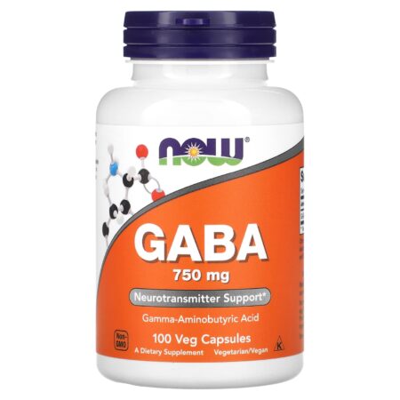 NOW Foods, GABA, 750 mg, 100 vegetarian capsules