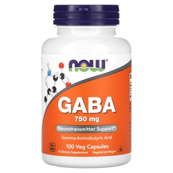 NOW Foods, GABA, 750 mg, 100 vegetarian capsules