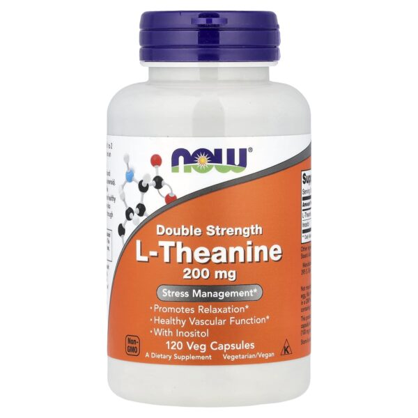 NOW Foods, L-Theanine, 120 Vegetable Capsules