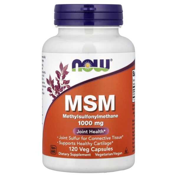 NOW Foods, MSM, methylsulfonylmethane, 1000 mg, 120 vegetable capsules
